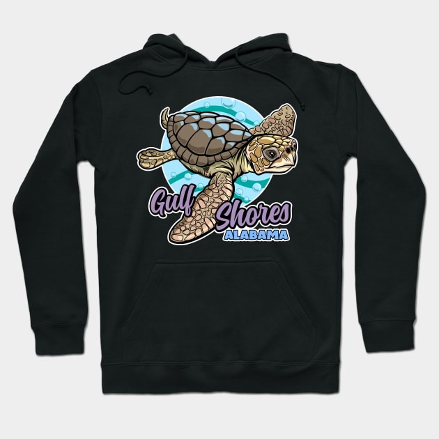 Sea Turtle Gulf Shores Alabama Hoodie by SuburbanCowboy